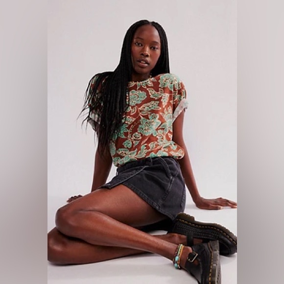 Free People NWOT We The Free Nina Printed Tee - Picture 2 of 4